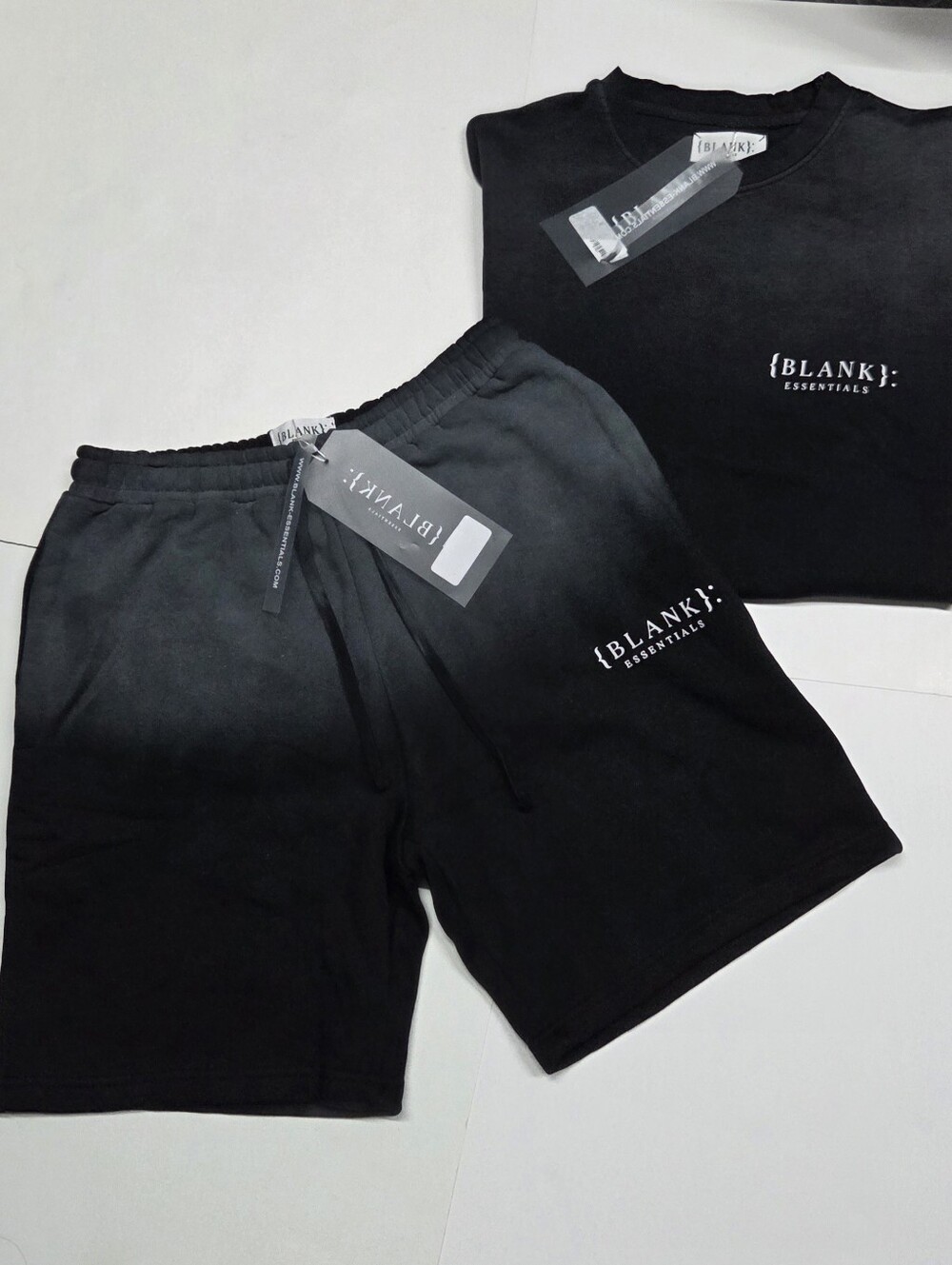 Essentials Blank Black Washed Shorts Size M,XL NEW!